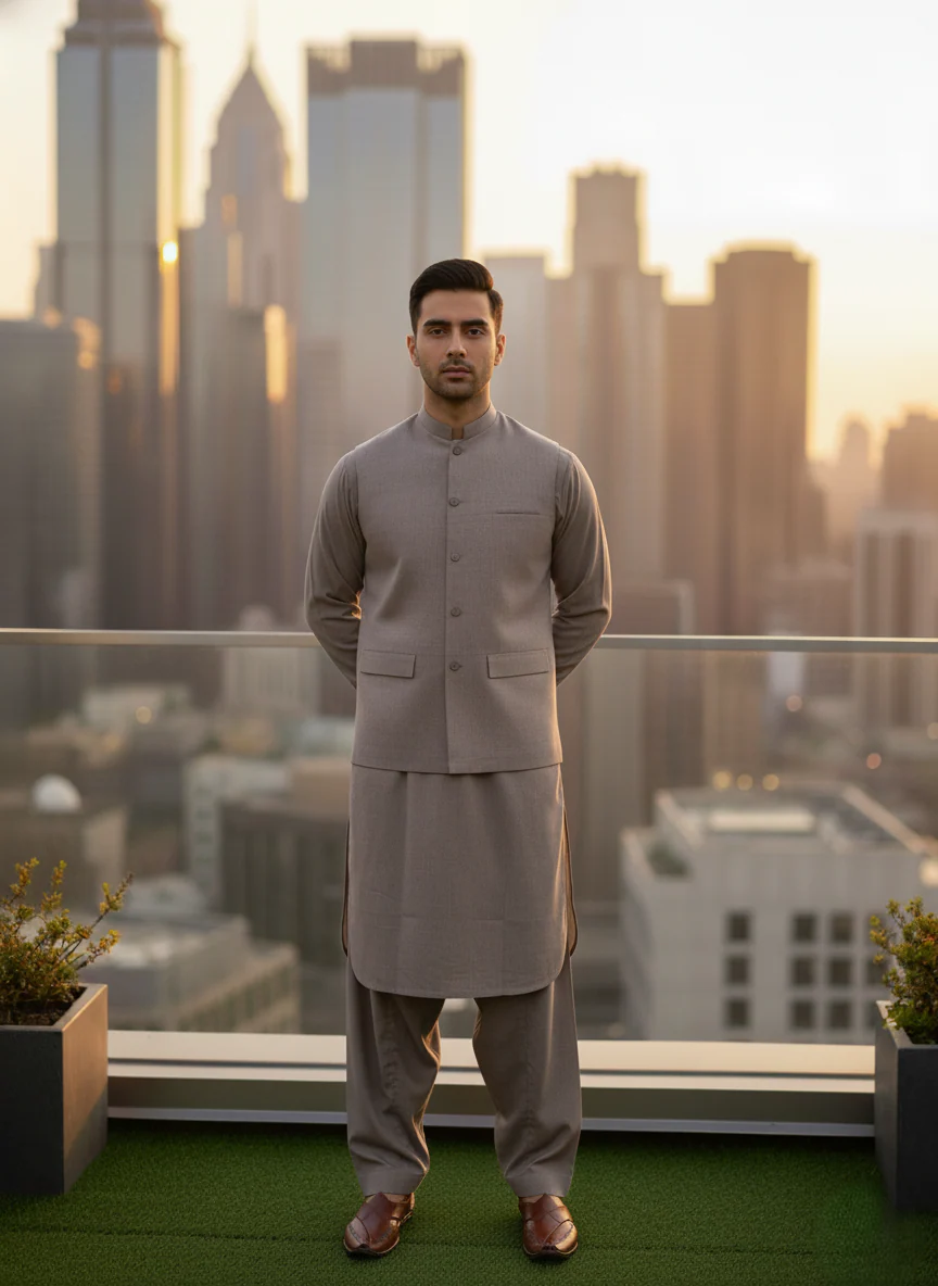 (3 Piece) - Matte Stone Suit
