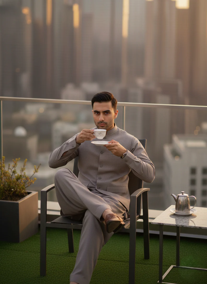 (3 Piece) - Matte Stone Suit - Image 3