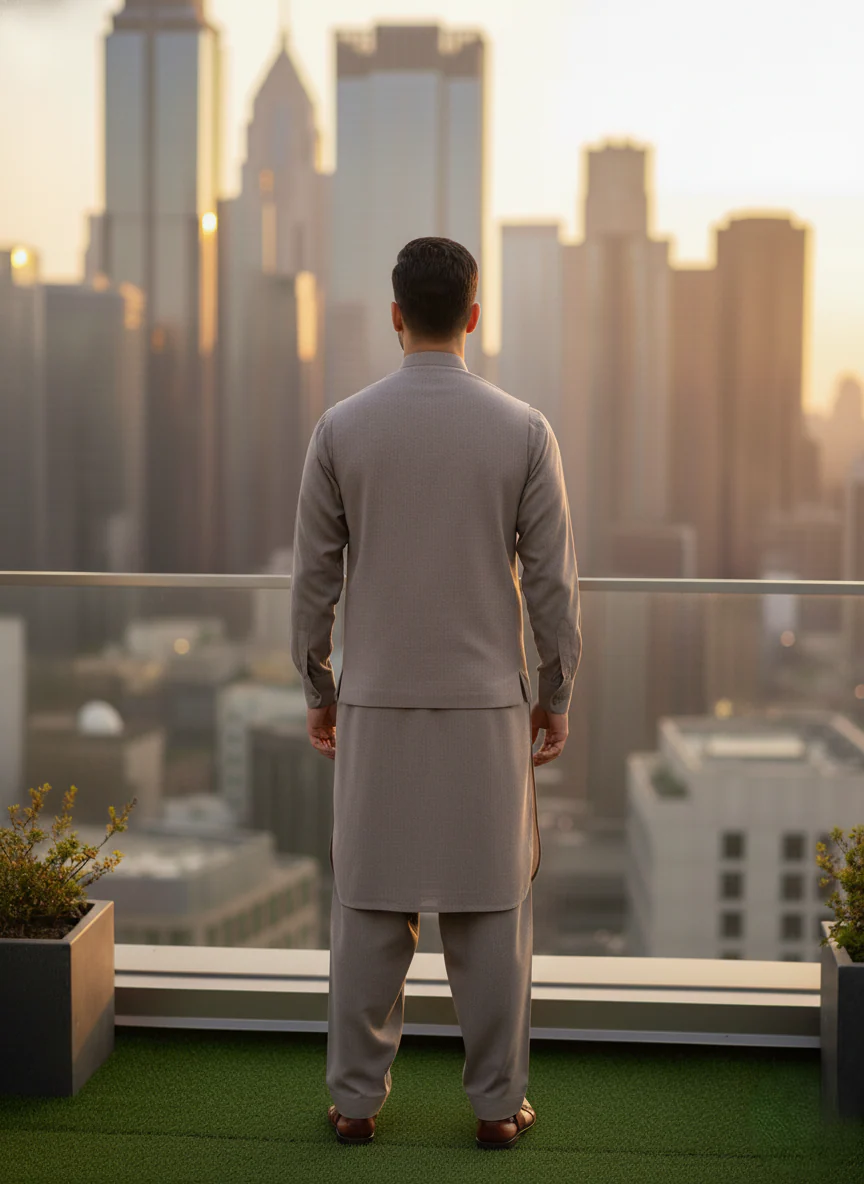 (3 Piece) - Matte Stone Suit - Image 4