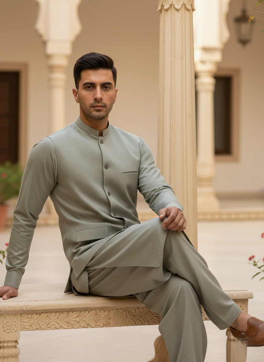 (3 Piece) - Sage Mist Heritage Suit - Image 2