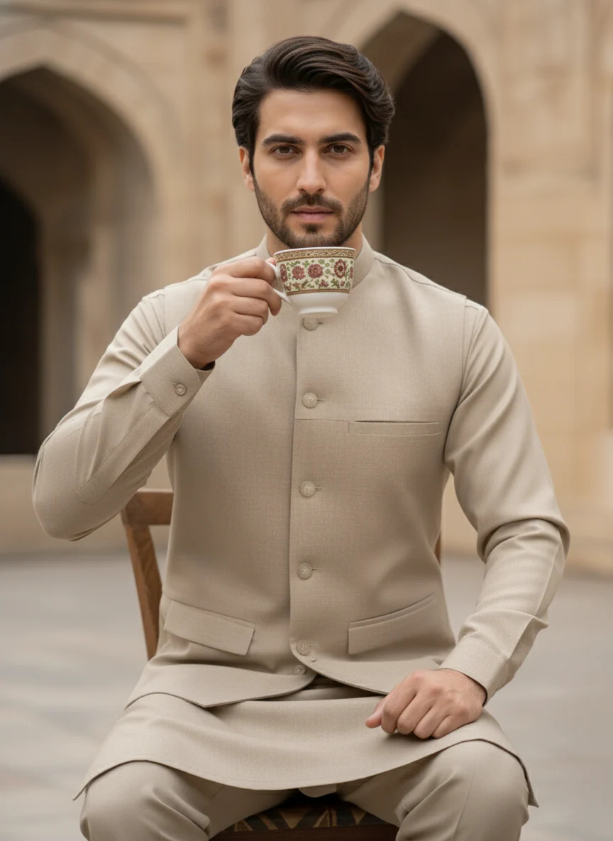 (3 Piece) - Sahara Beige Prestige Suit - Image 2