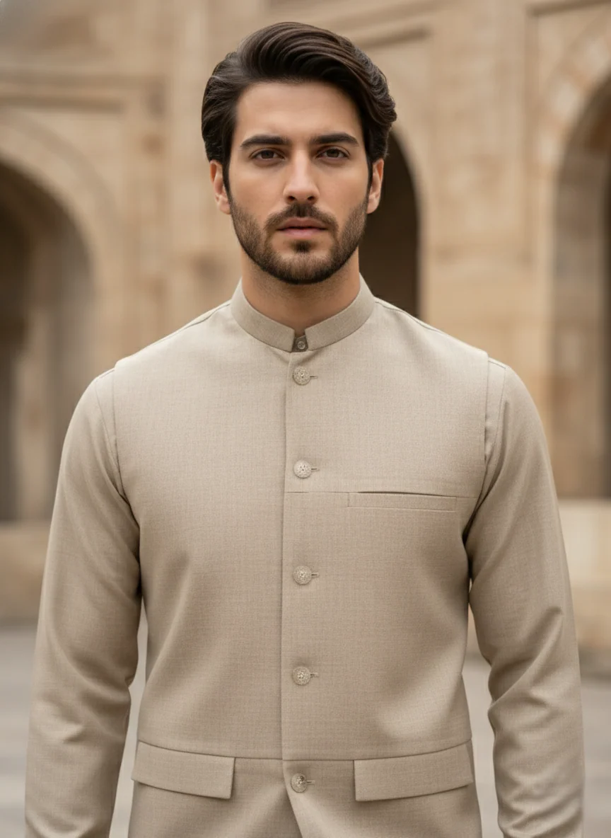 (3 Piece) - Sahara Beige Prestige Suit - Image 3