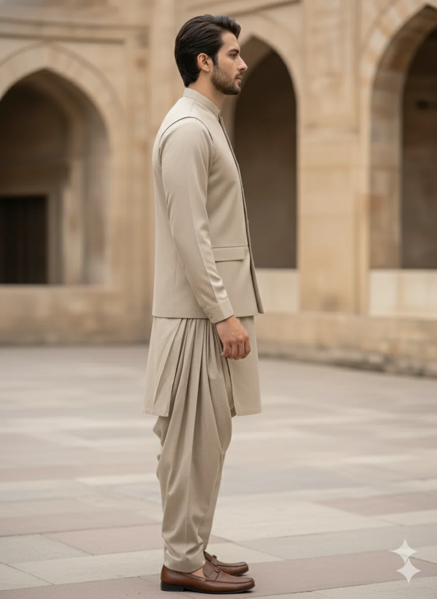 (3 Piece) - Sahara Beige Prestige Suit - Image 4